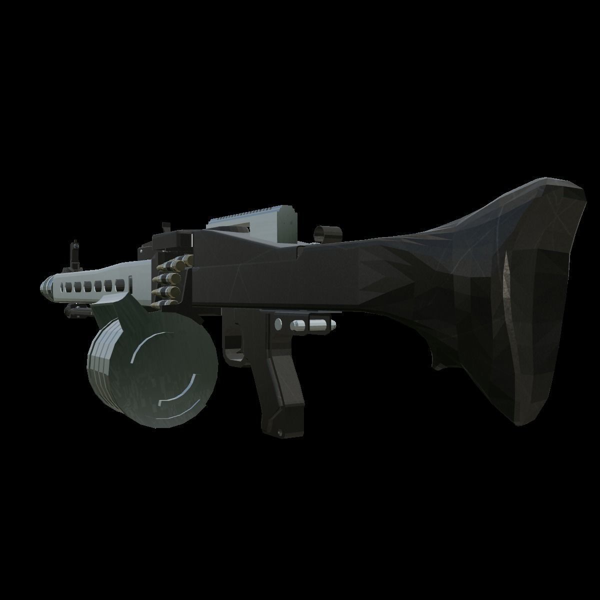 Low-Poly Light Machine MG42 3D Model Low-poly 3D model_8