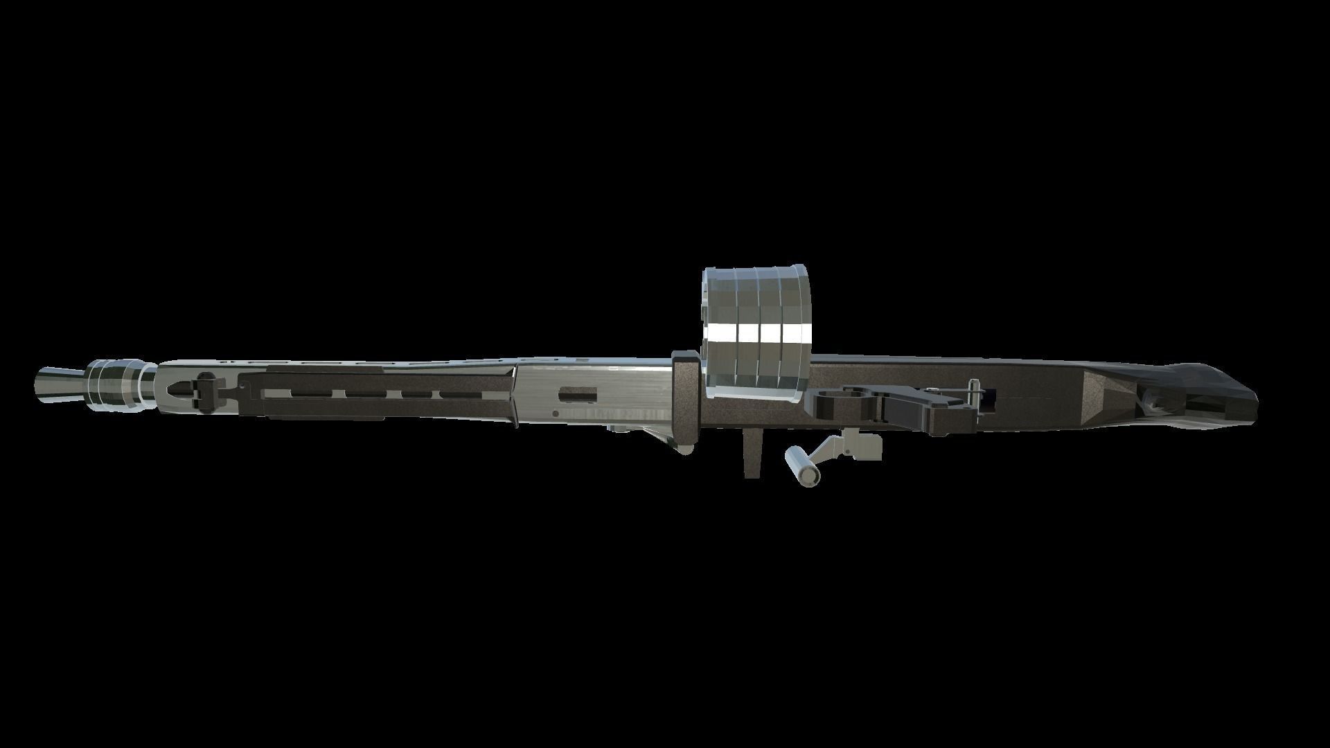 Low-Poly Light Machine MG42 3D Model Low-poly 3D model_7