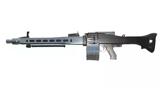 Low-Poly Light Machine MG42 3D Model