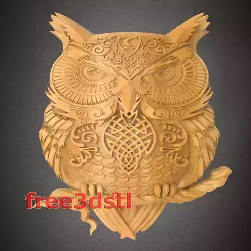 owl 3D STL Model for CNC Router   Free 3D print model