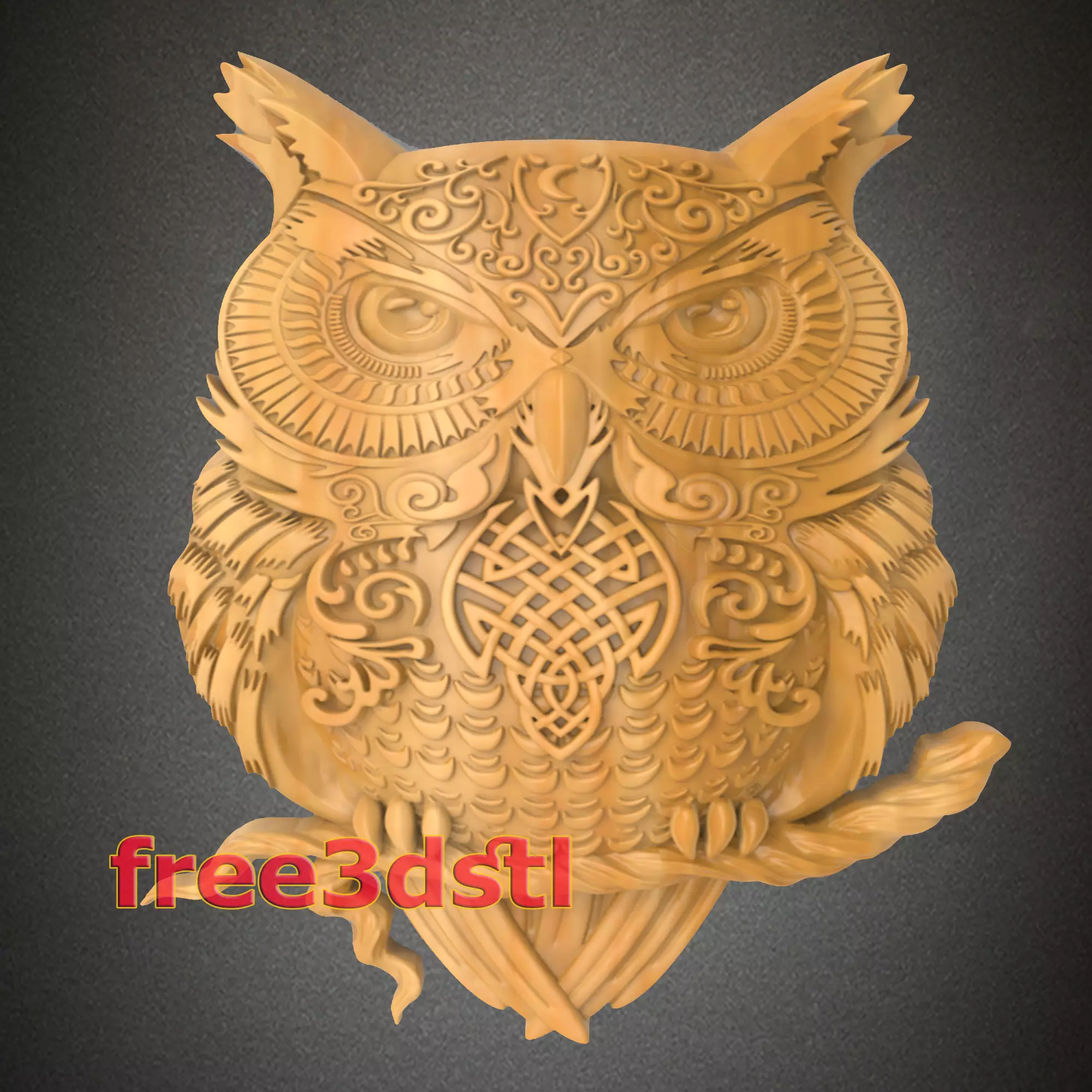 owl 3D STL Model for CNC Router   Free 3D print model_0