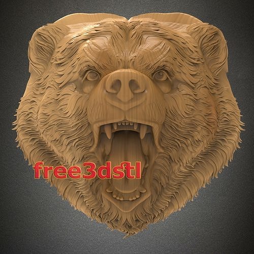 Angry Bear 3D STL Model for CNC Router  Free 3D print model