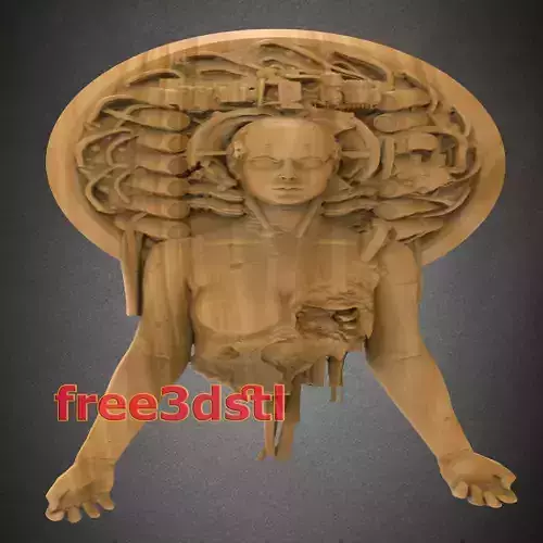 Wall cyborgr 3D STL Model for CNC Router 