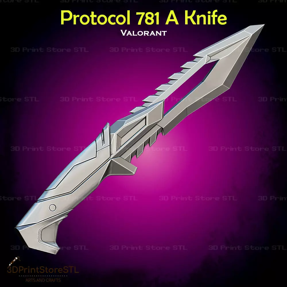 Protocol 781 Knife Cosplay Valorant - STL File 3D print model_0