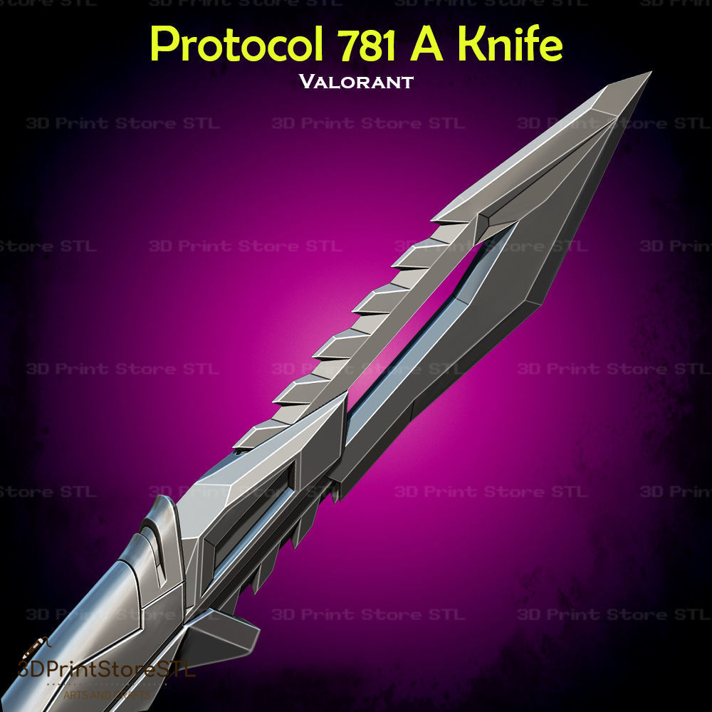 Protocol 781 Knife Cosplay Valorant - STL File 3D print model_2