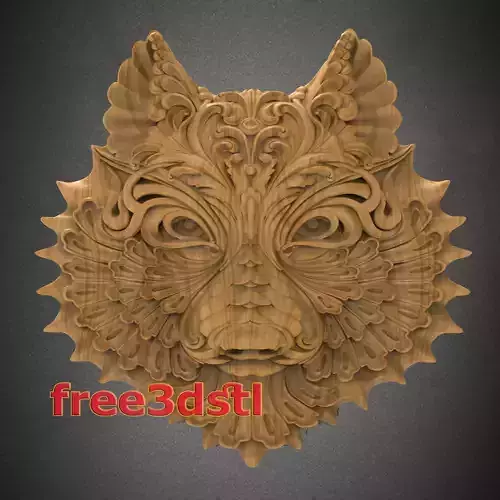 wolf 3D STL Model for CNC Router 
