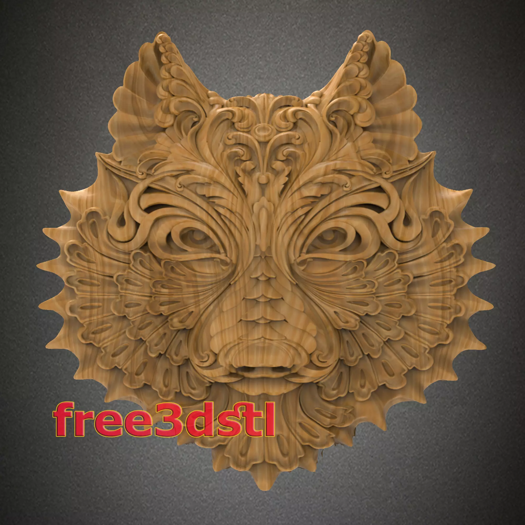 wolf 3D STL Model for CNC Router Free 3D print model_0