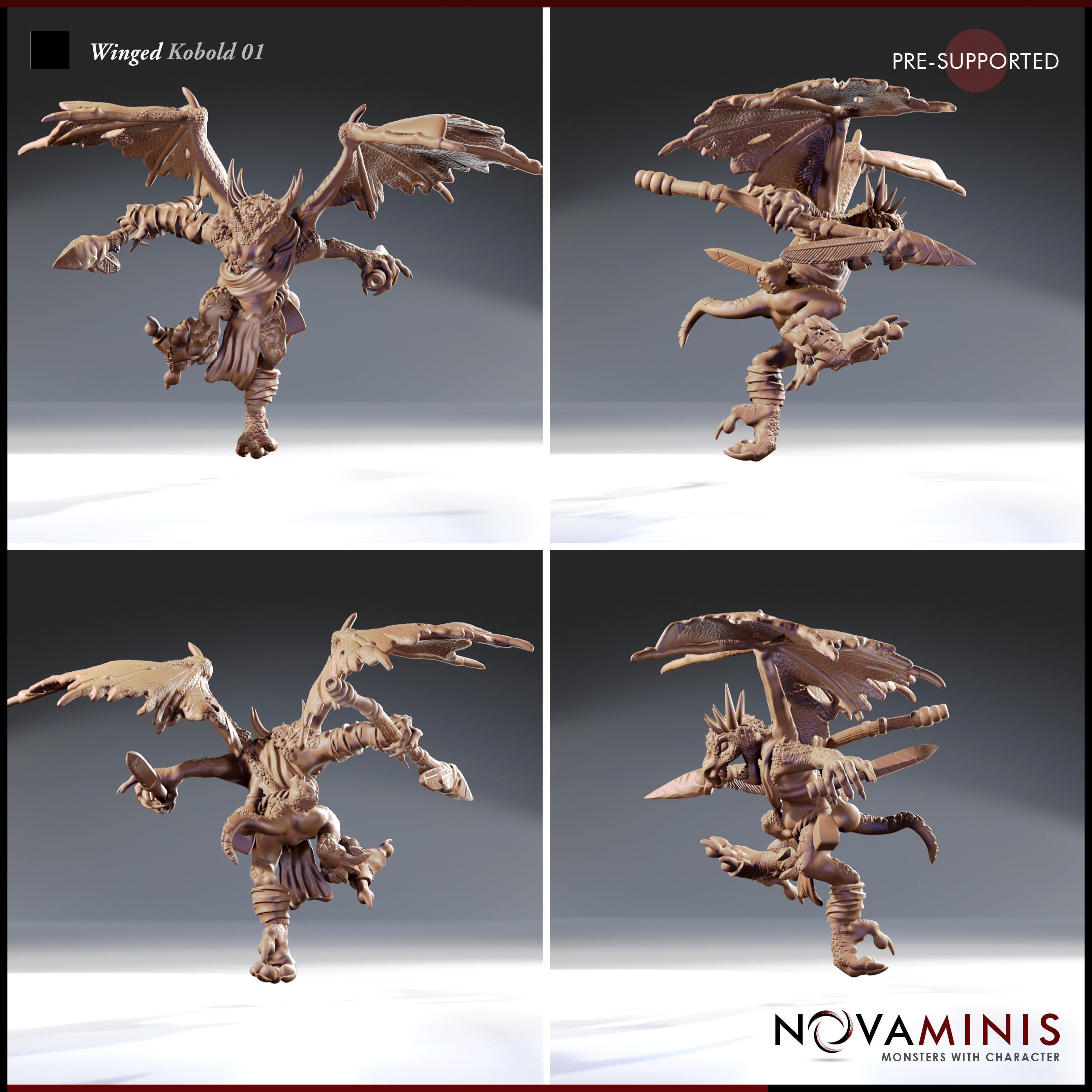 Winged Kobold 01 3D print model_2