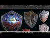 Shield and sword of legend of zelda  Free low-poly 3D model_1