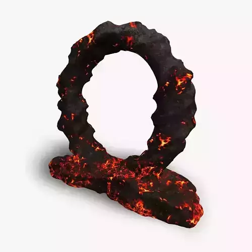 Stone Portal - Lava Low-poly 3D model