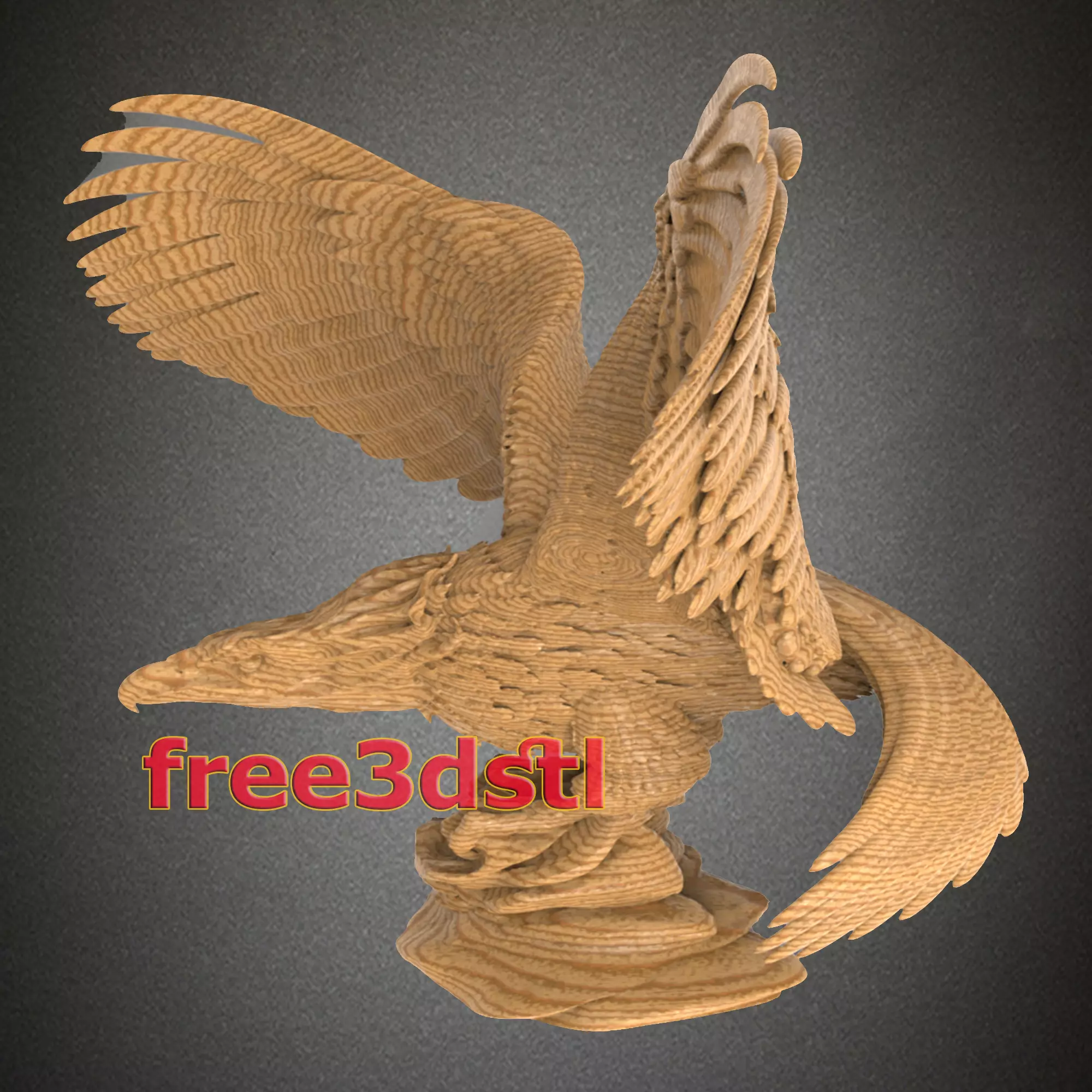 bald eagle 3D STL Model for CNC Router Free 3D print model_0
