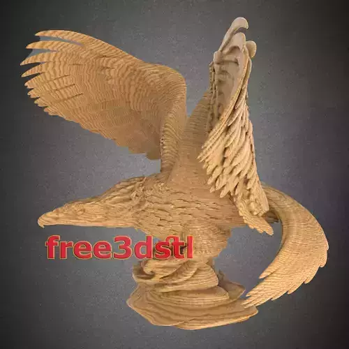 bald eagle 3D STL Model for CNC Router 