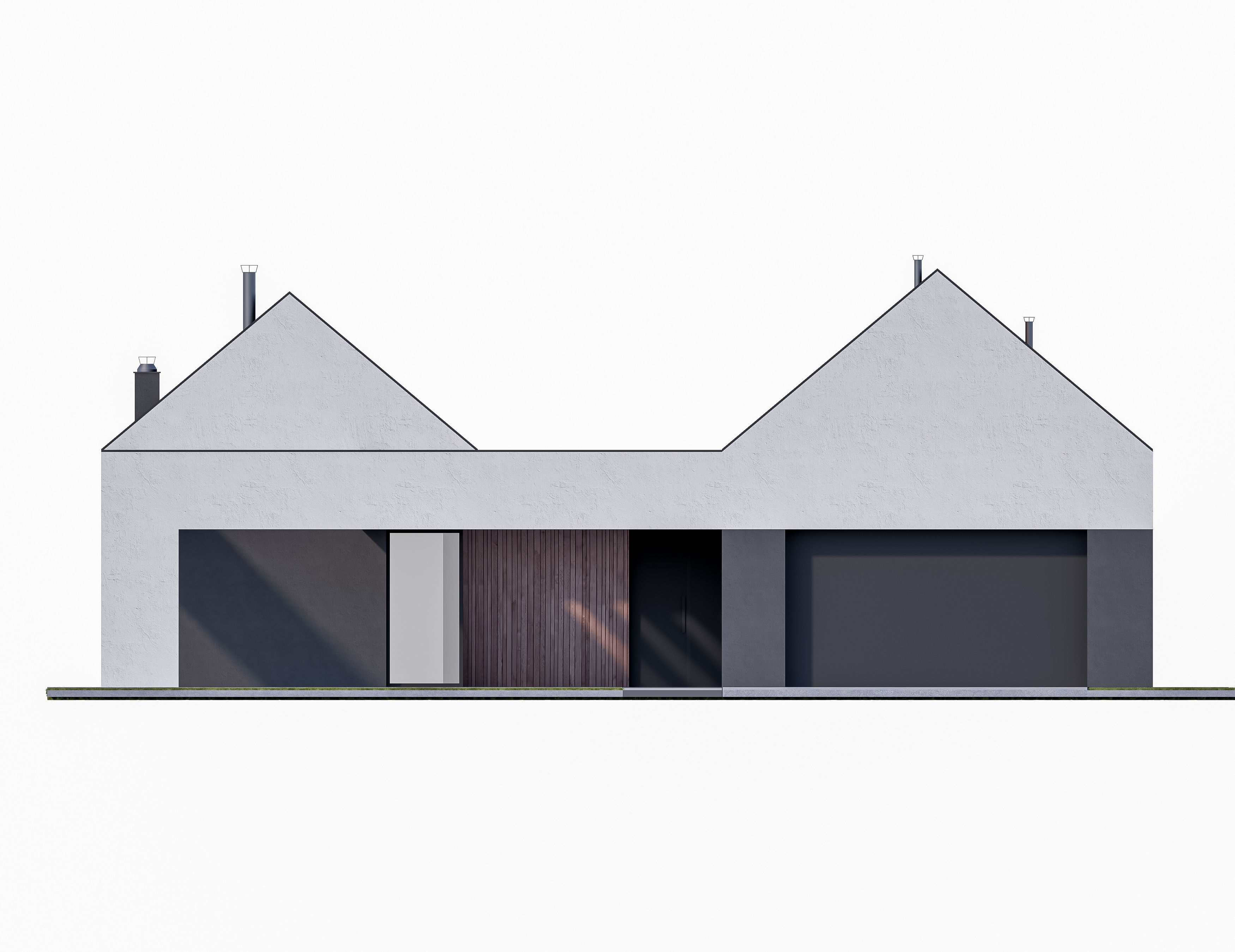 Family House 25 - Created with fully parametric Revit Families Low-poly 3D model_5
