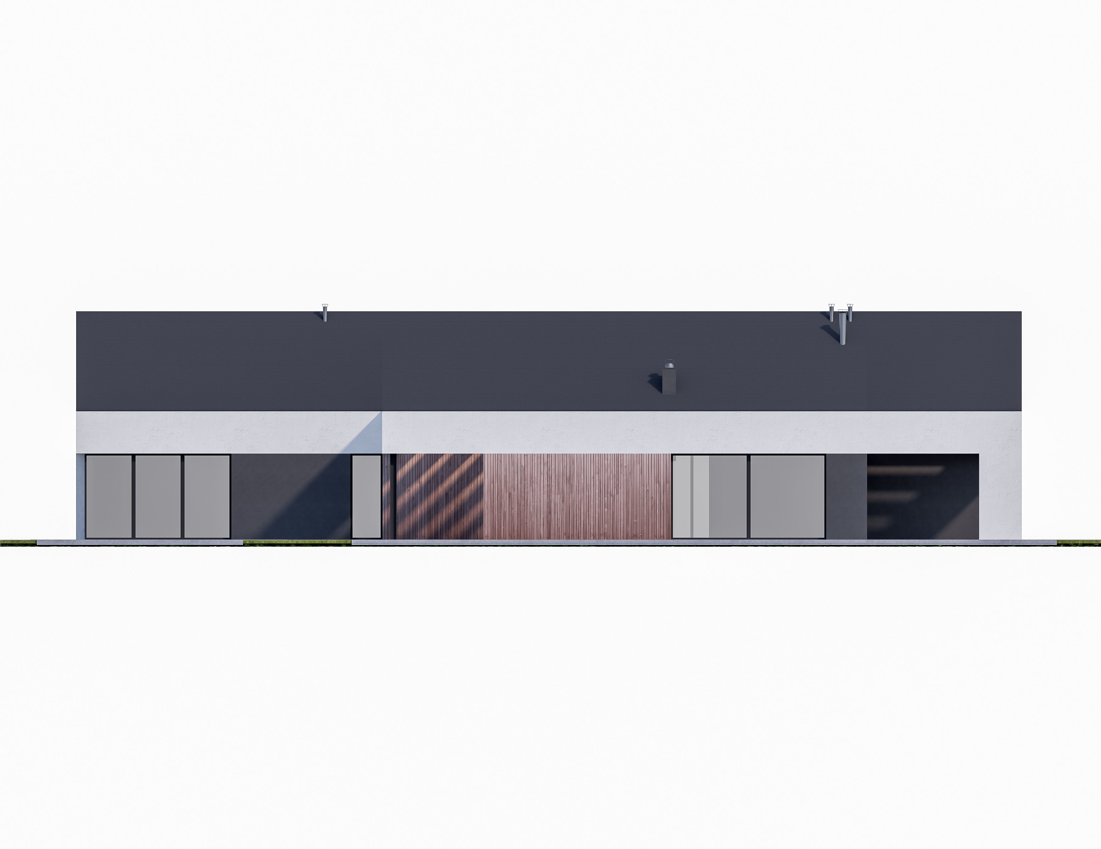 Family House 25 - Created with fully parametric Revit Families Low-poly 3D model_6