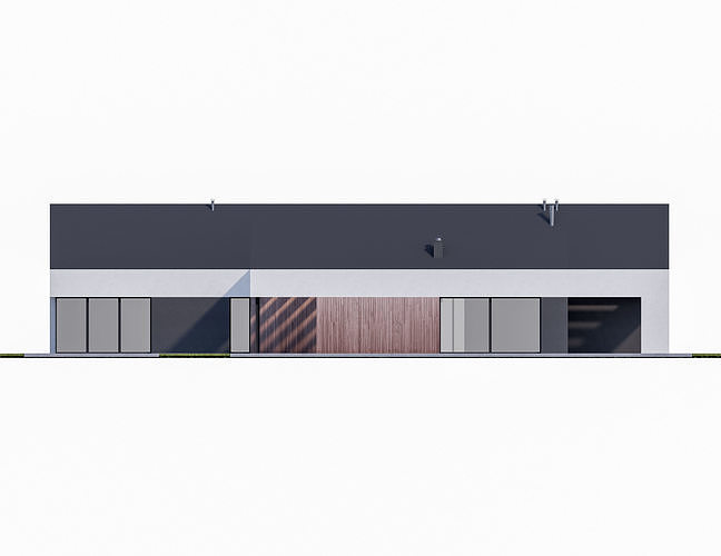 Family House 25 - Created with fully parametric Revit Families Low-poly 3D model 7