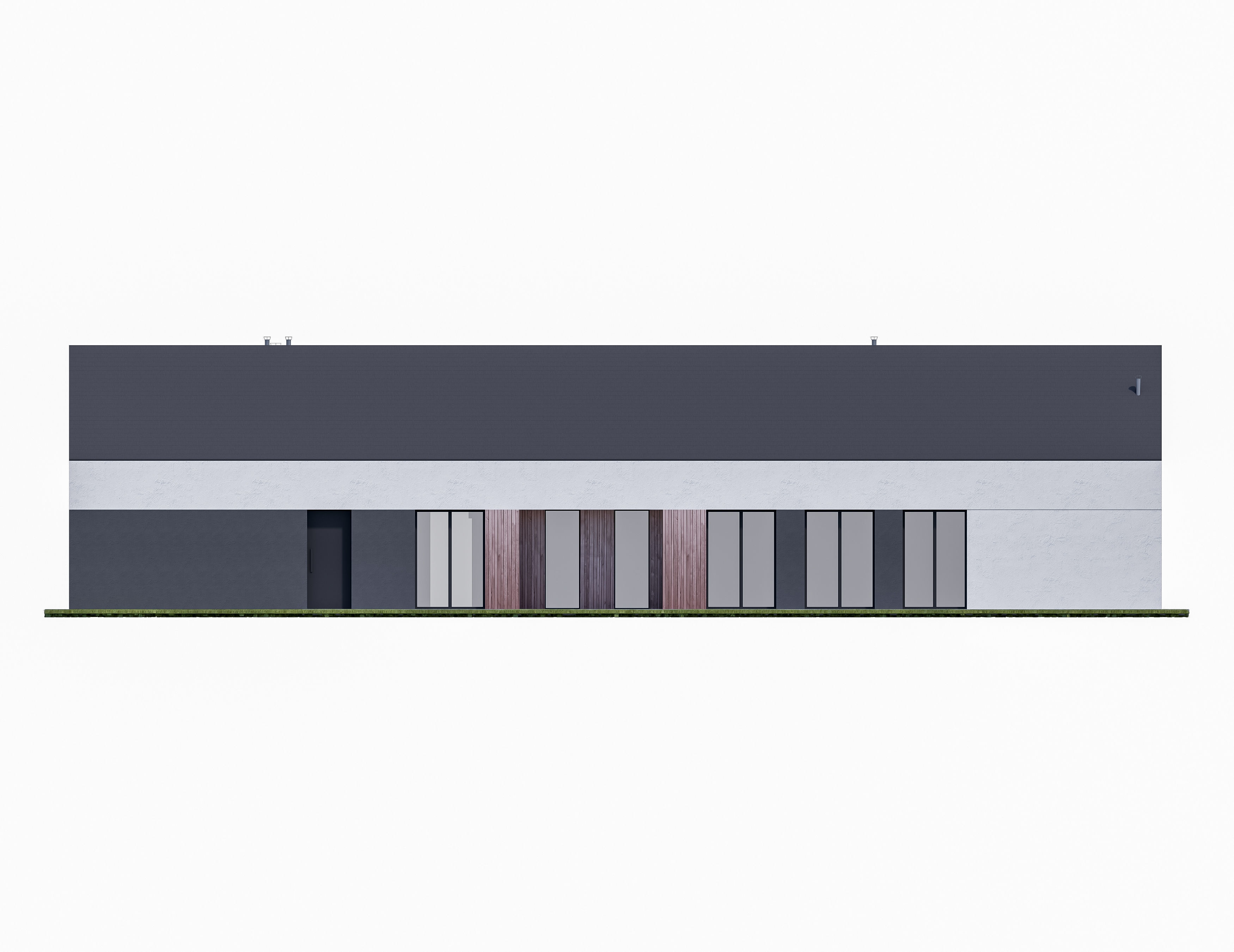 Family House 25 - Created with fully parametric Revit Families Low-poly 3D model_8