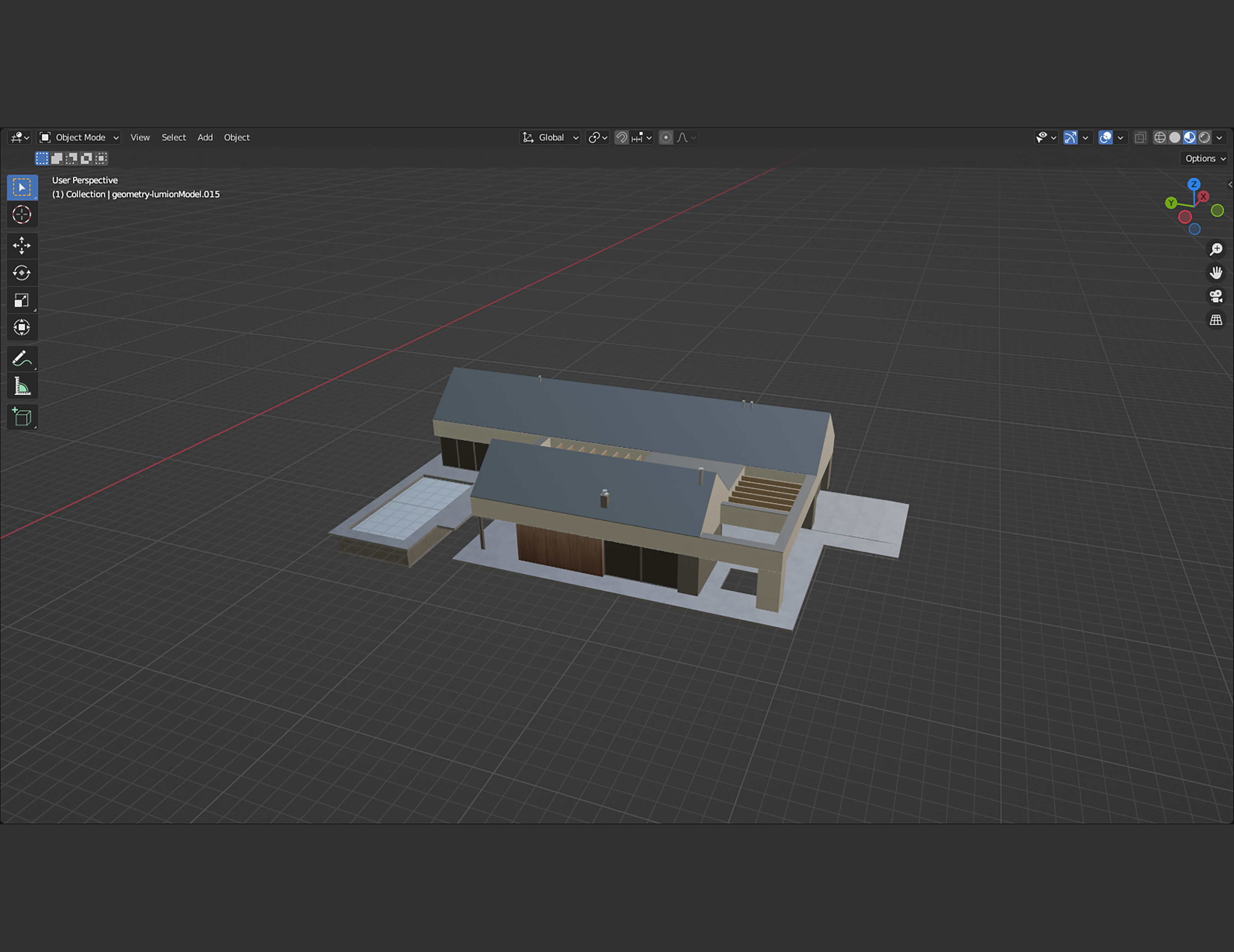 Family House 25 - Created with fully parametric Revit Families Low-poly 3D model_11