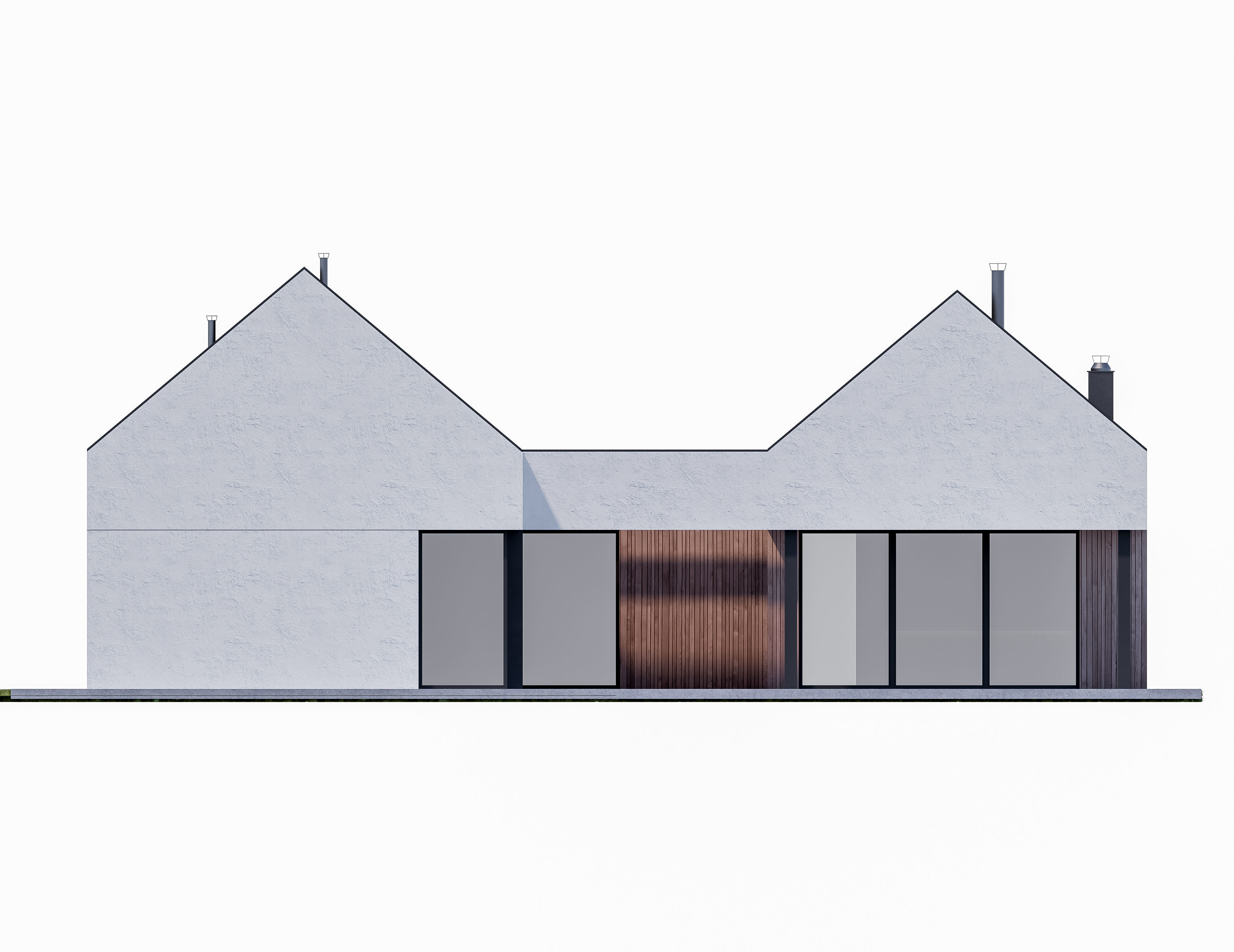 Family House 25 - Created with fully parametric Revit Families Low-poly 3D model_7