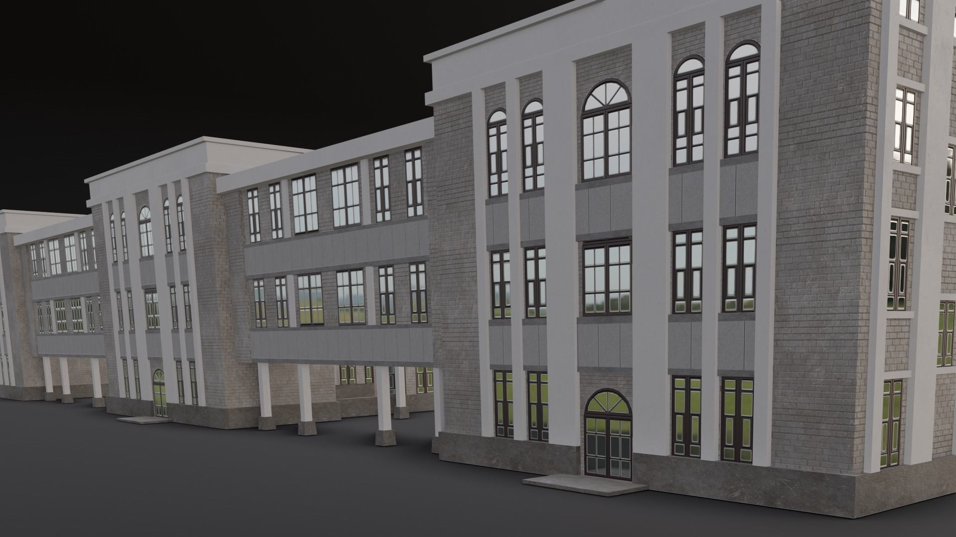 Building structure 3D Model Low-poly 3D model_14