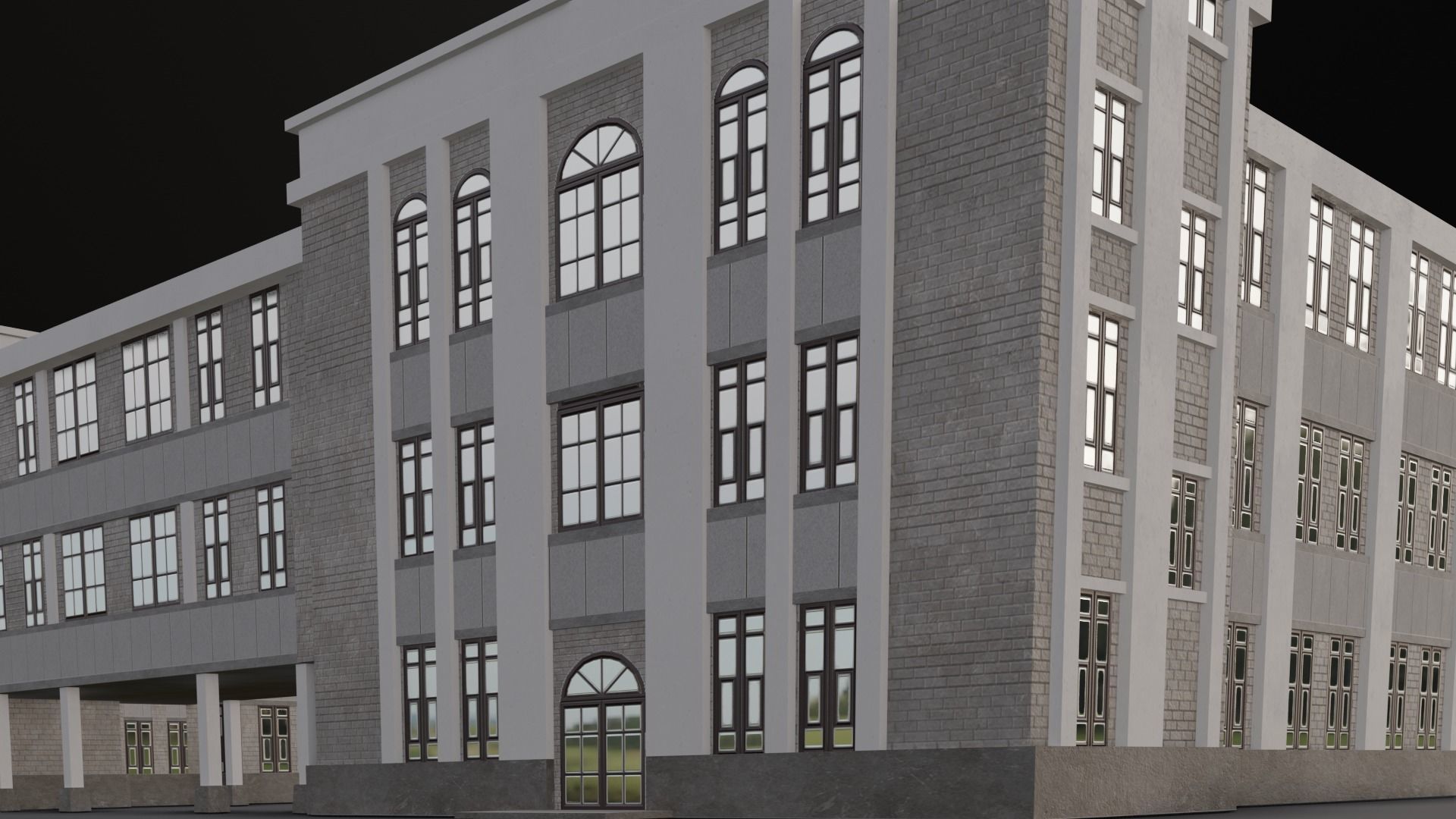 Building structure 3D Model Low-poly 3D model_3