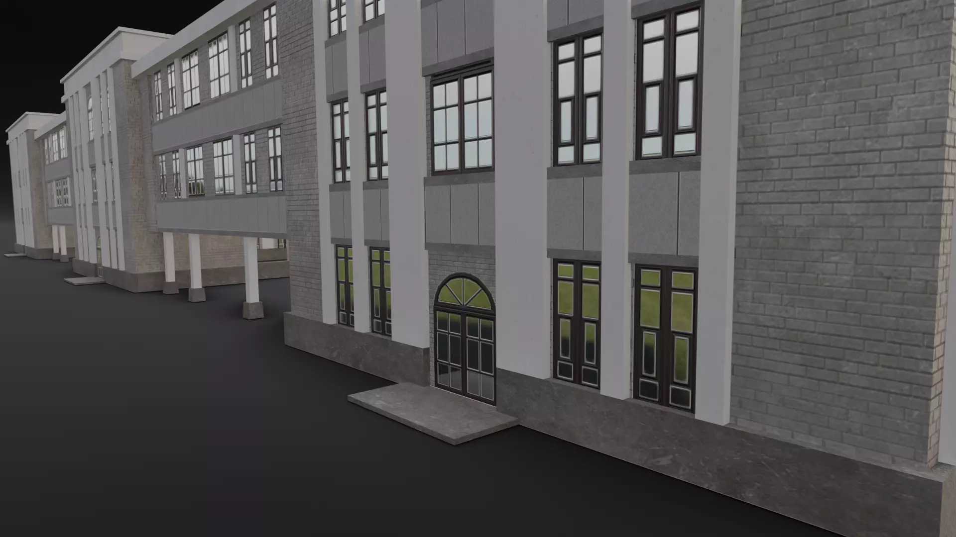 Building structure 3D Model Low-poly 3D model_0