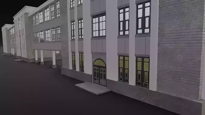 Building structure 3D Model Low-poly 3D model