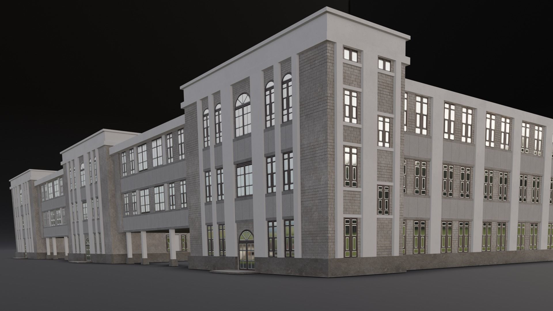 Building structure 3D Model Low-poly 3D model_2