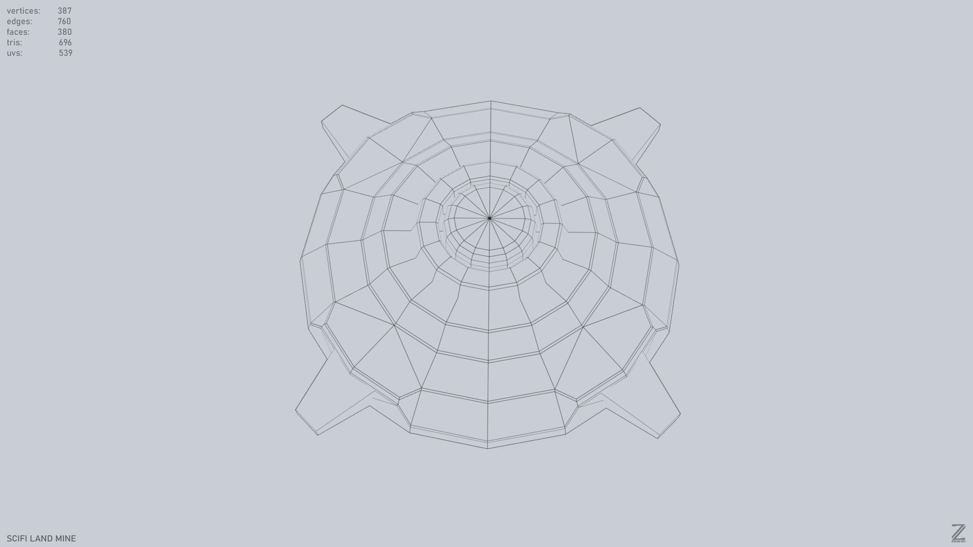 Sci fi land mine Low-poly 3D model_15