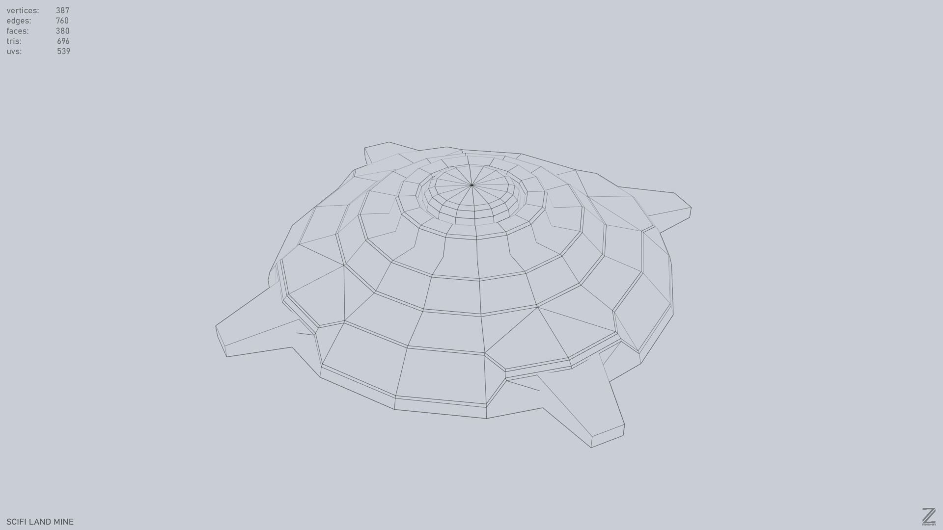 Sci fi land mine Low-poly 3D model_14