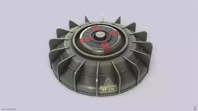 Sci fi land mine Low-poly 3D model