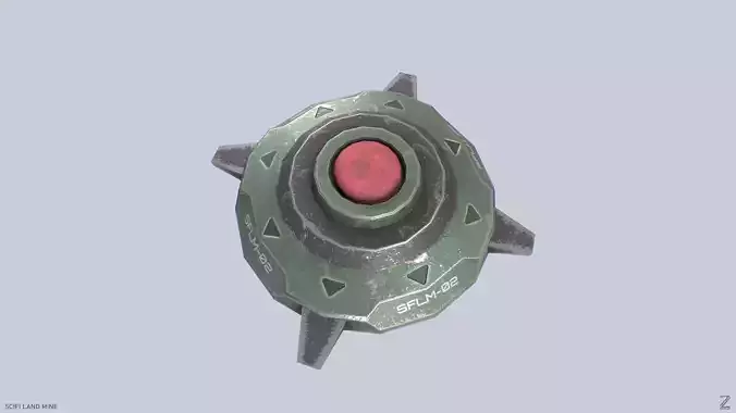Sci fi land mine Low-poly 3D model Sci fi land mine Low-poly 3D model