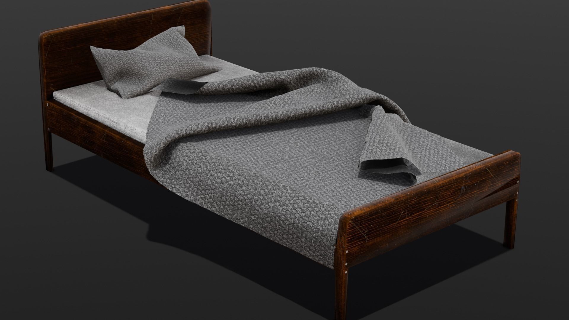 Bed 3D Model  Low-poly 3D model_12