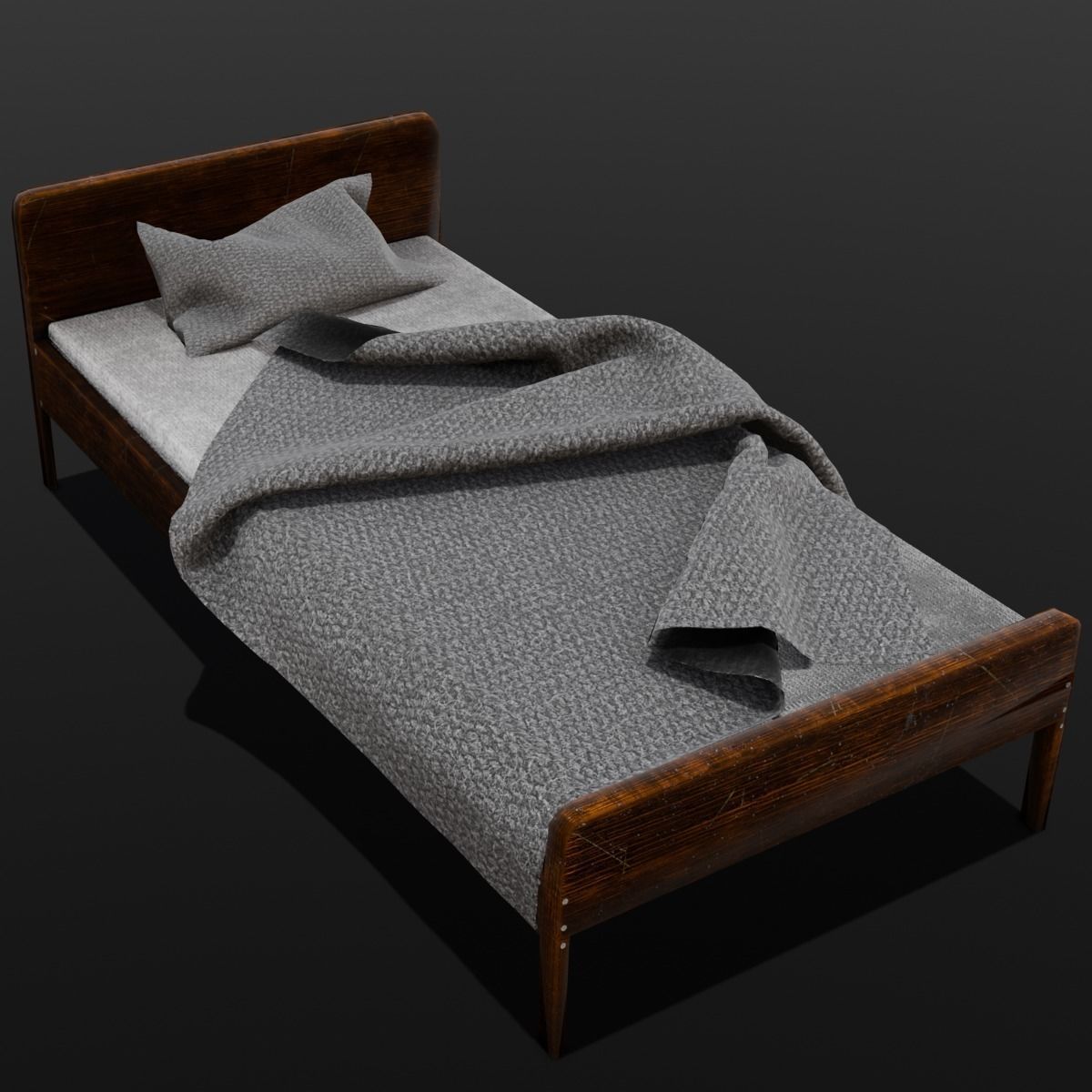Bed 3D Model  Low-poly 3D model_4