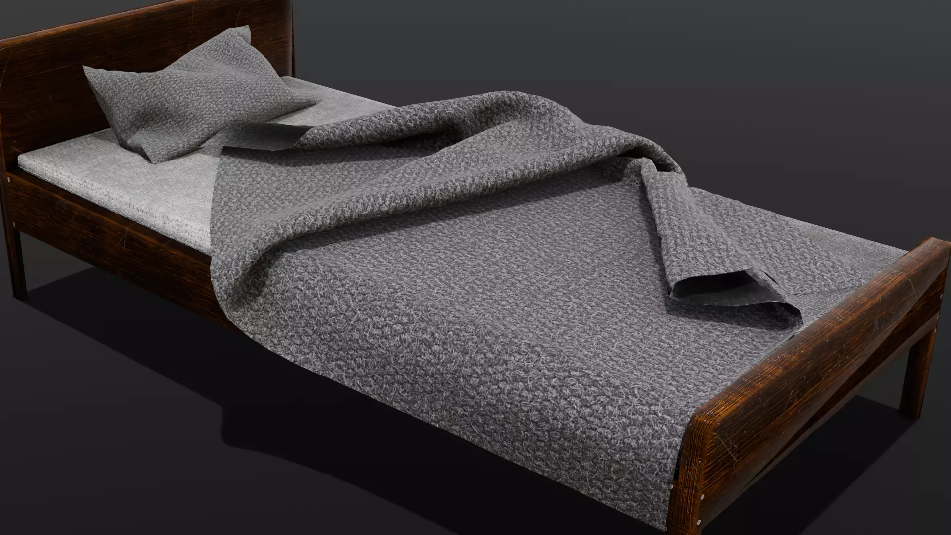 Bed 3D Model  Low-poly 3D model_0