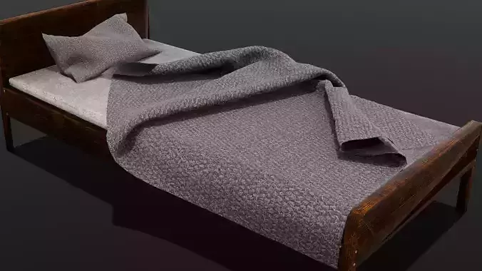 Bed 3D Model  Low-poly 3D model
