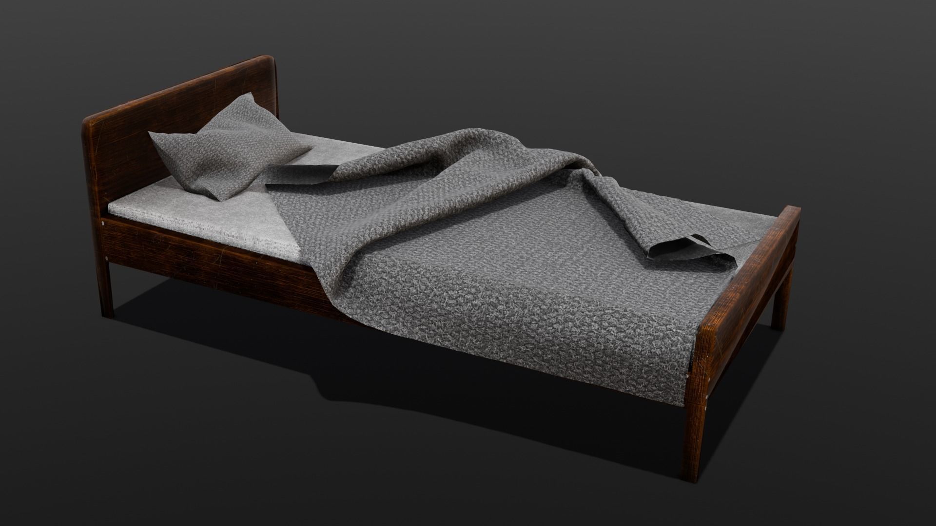 Bed 3D Model  Low-poly 3D model_13