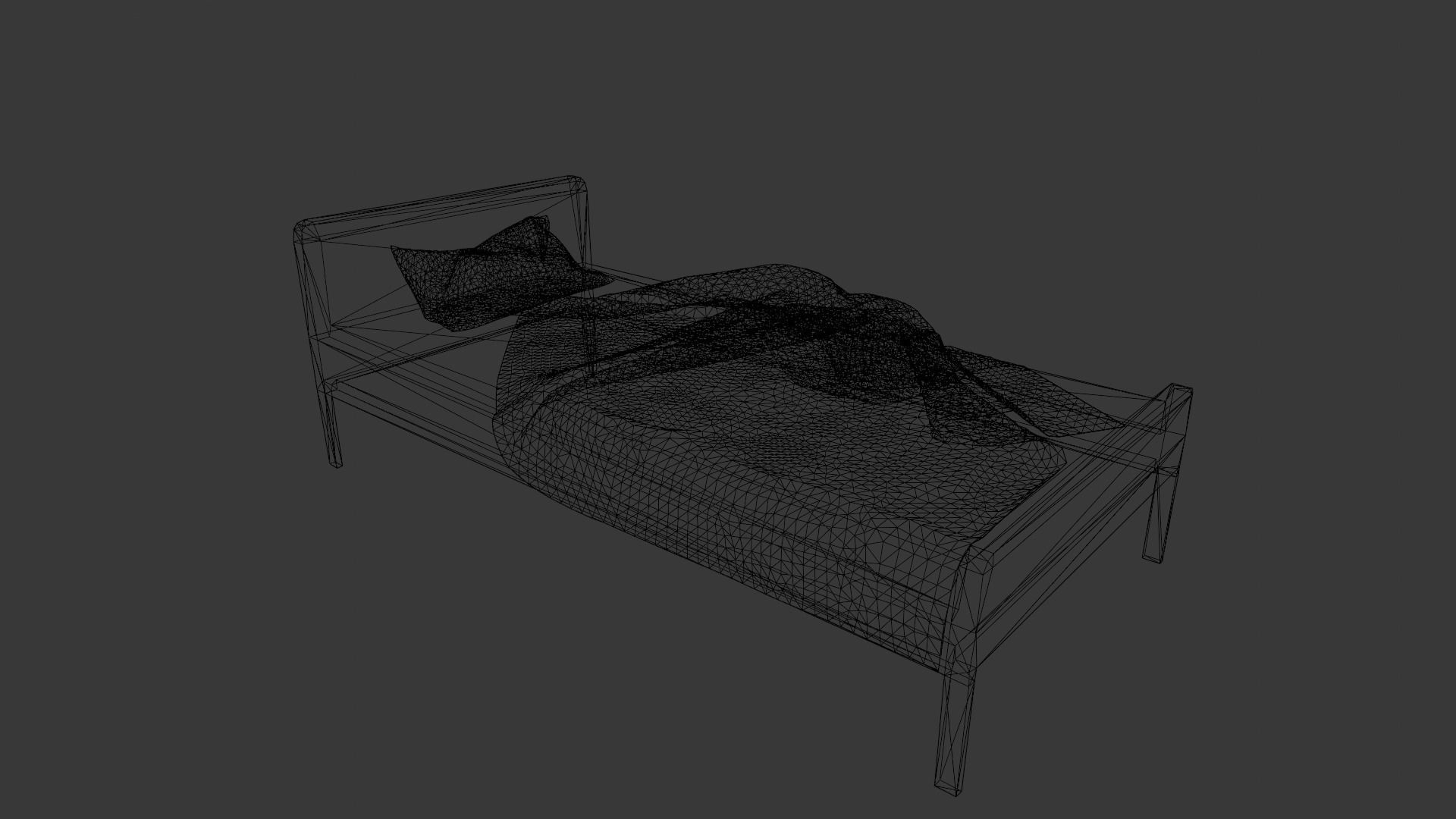 Bed 3D Model  Low-poly 3D model_6