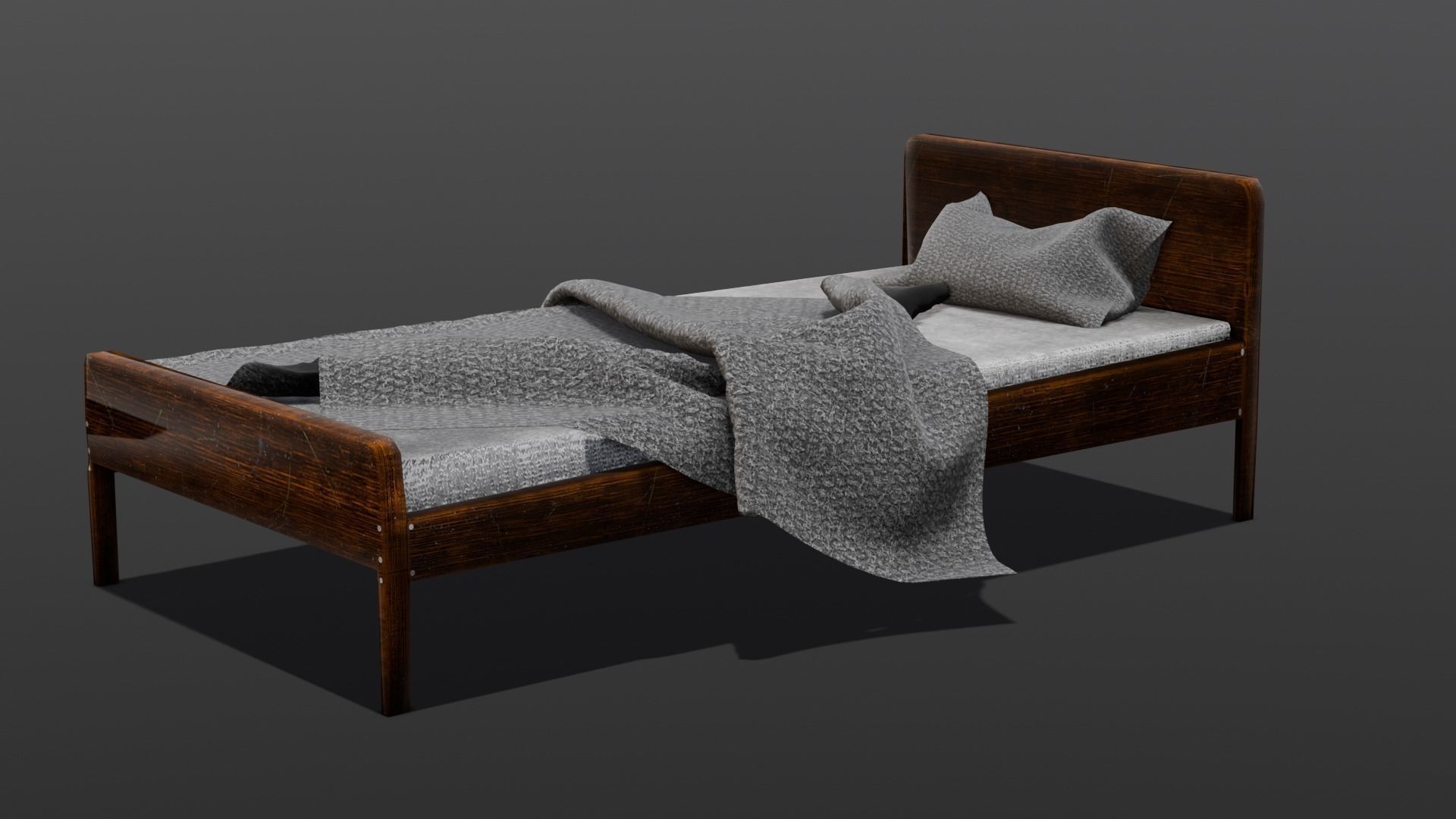 Bed 3D Model  Low-poly 3D model_9