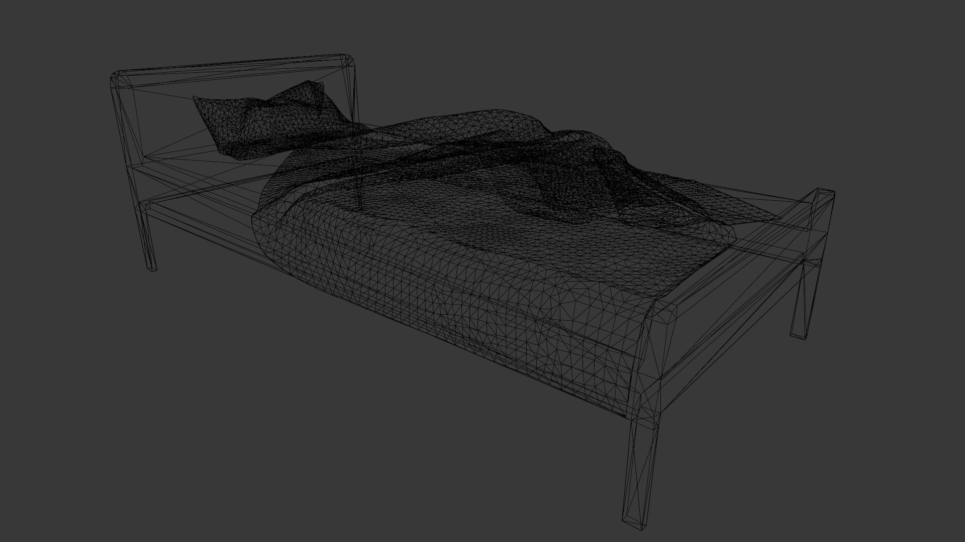 Bed 3D Model  Low-poly 3D model_8