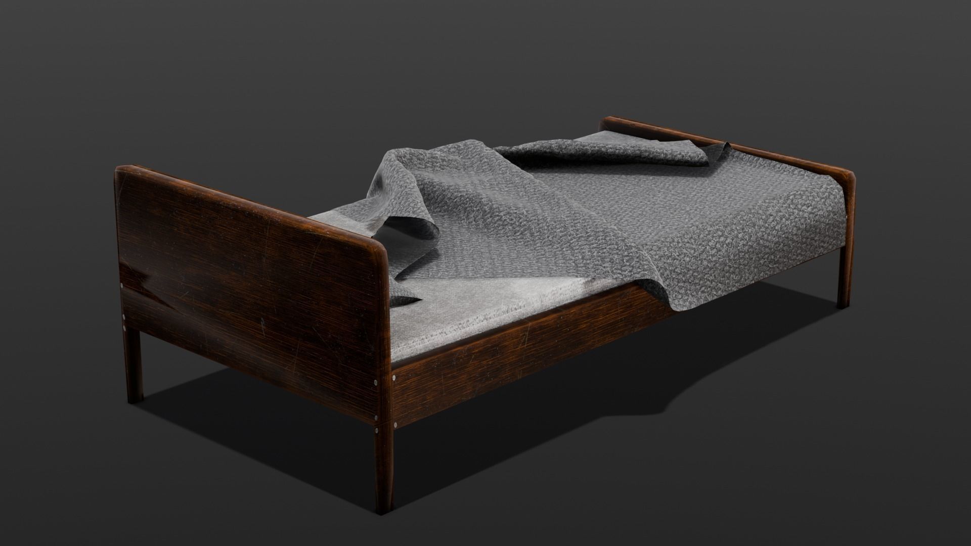 Bed 3D Model  Low-poly 3D model_10