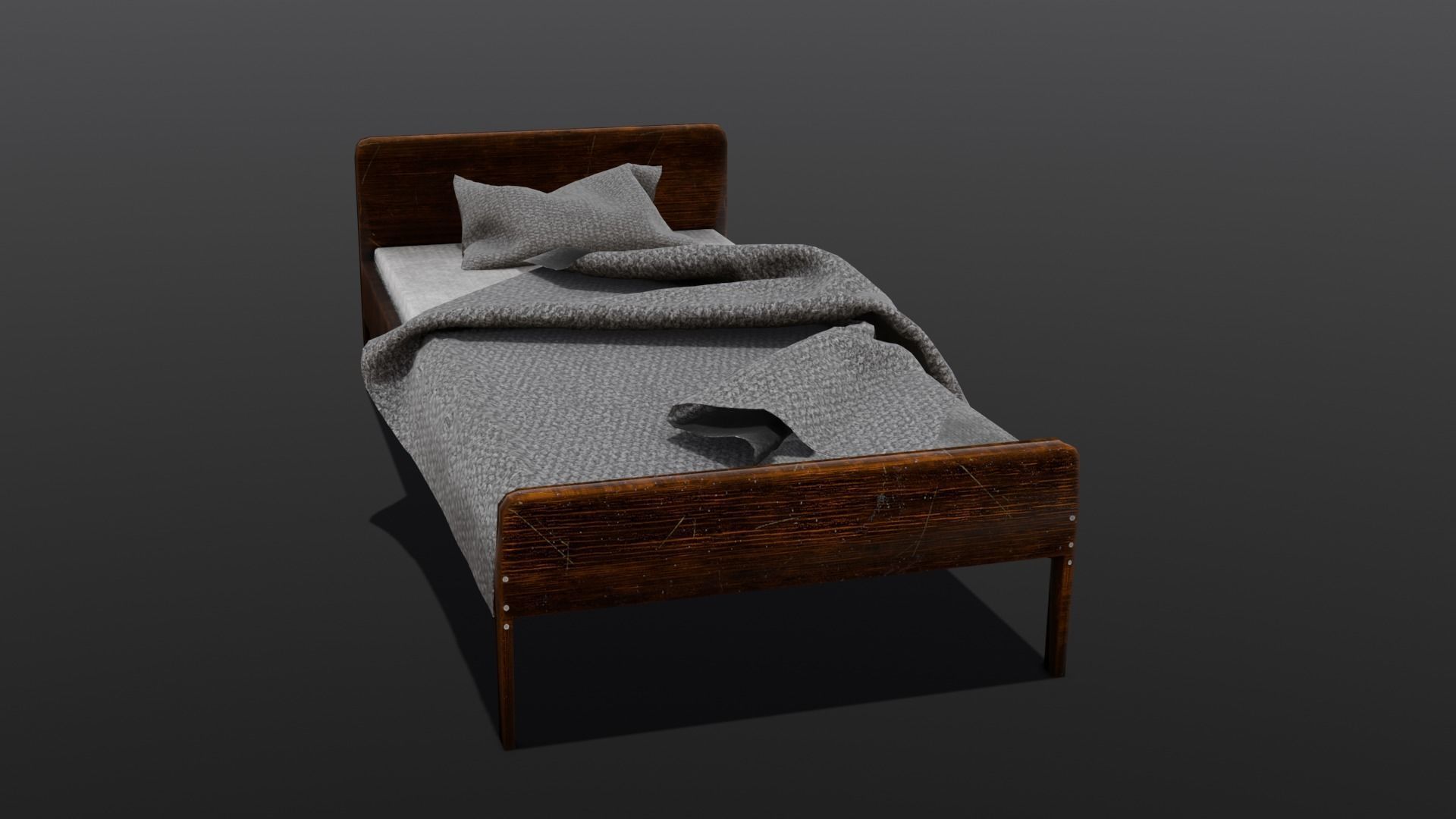 Bed 3D Model  Low-poly 3D model_2