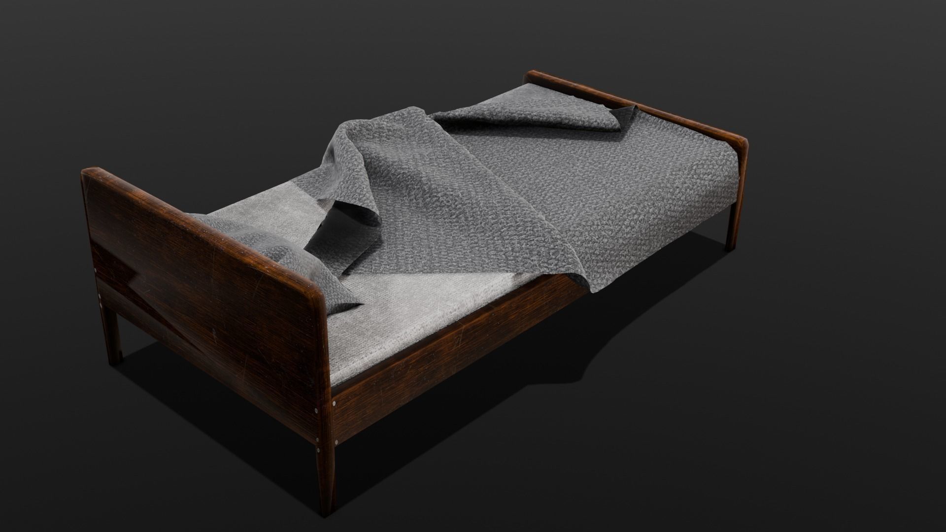 Bed 3D Model  Low-poly 3D model_14