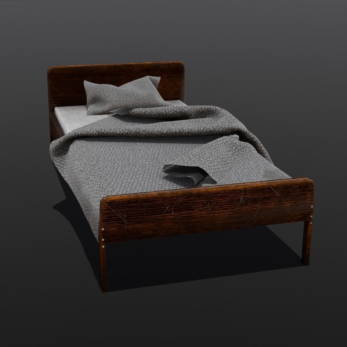 Bed 3D Model  Low-poly 3D model_3