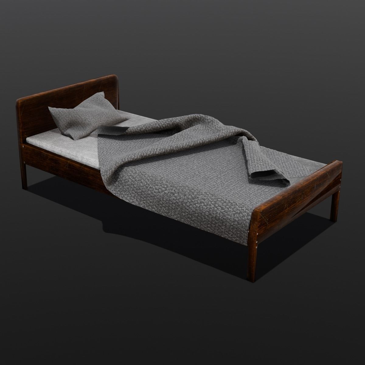 Bed 3D Model  Low-poly 3D model_5