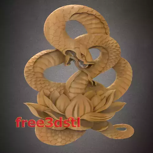 snake Lotus 3D STL Model for CNC Router 