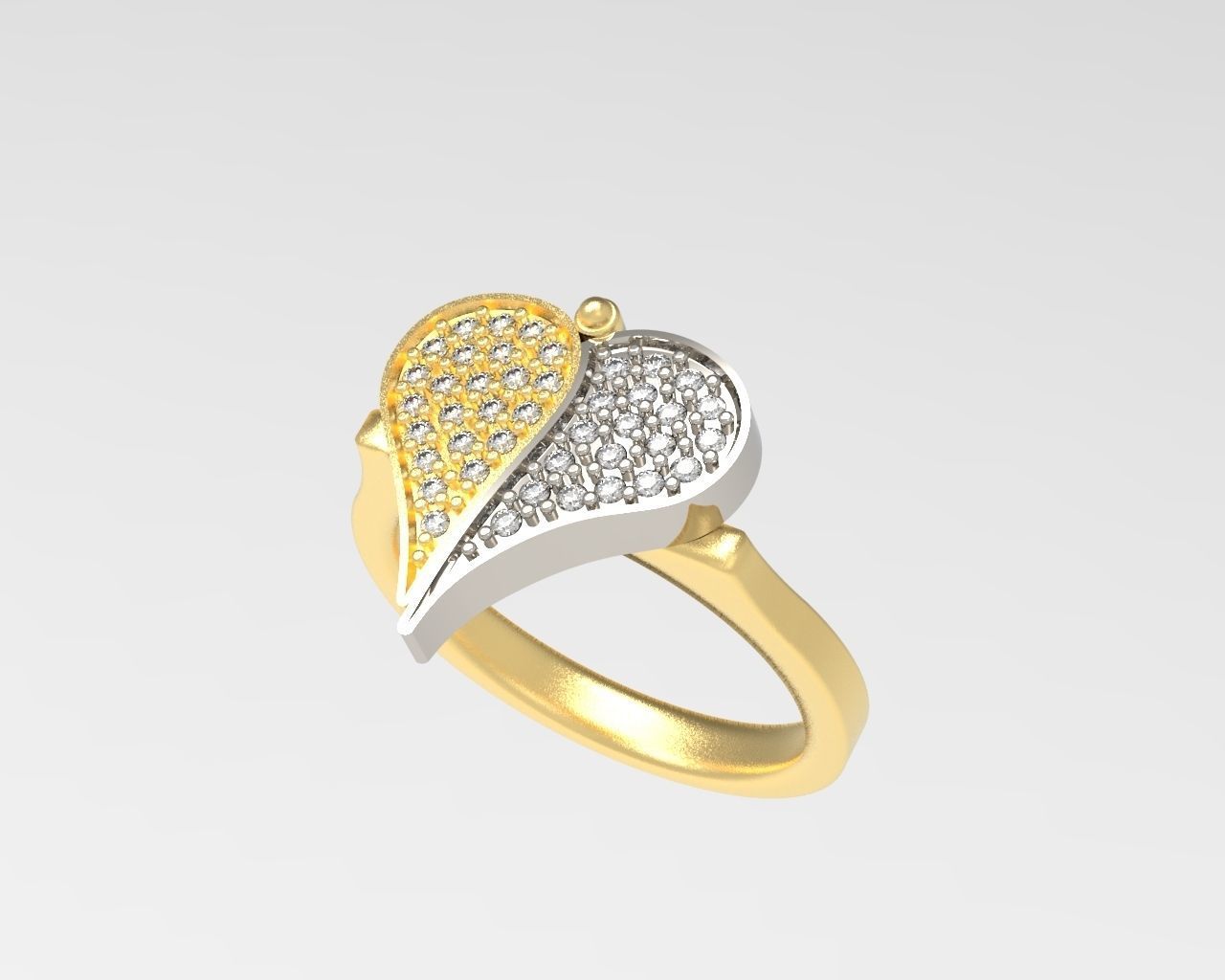 R 115 Heart Transform ring 3D print model_4