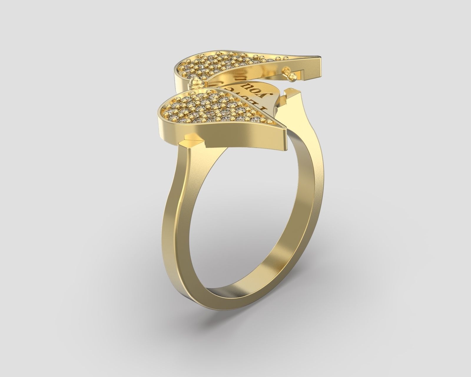 R 115 Heart Transform ring 3D print model_6