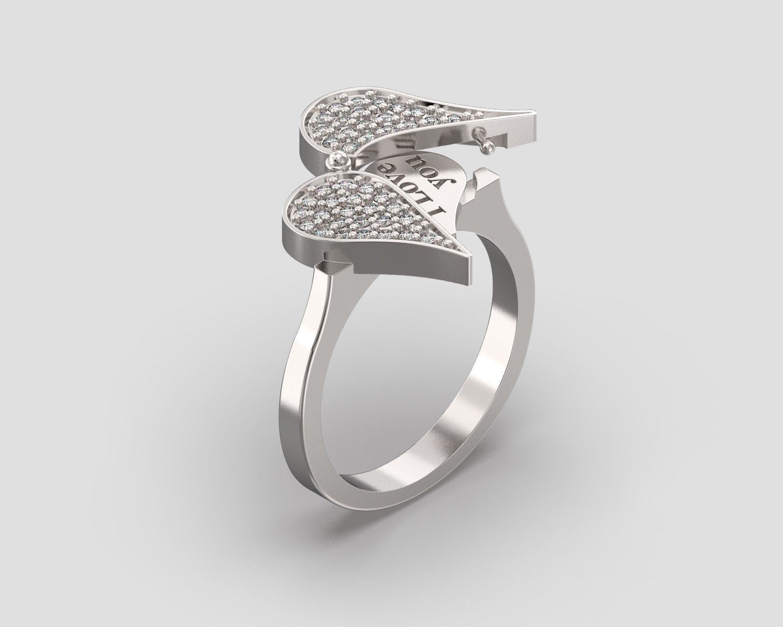 R 115 Heart Transform ring 3D print model_14