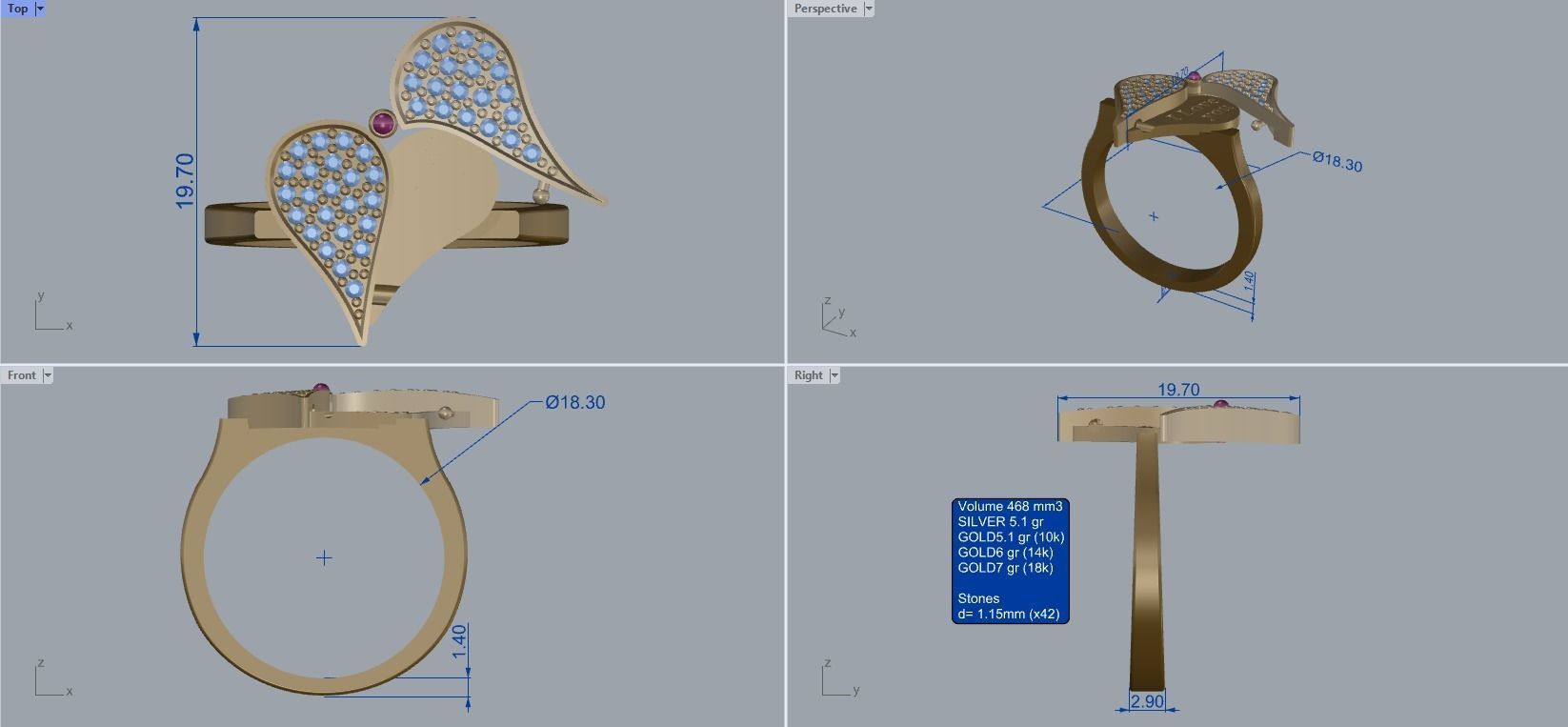 R 115 Heart Transform ring 3D print model_15