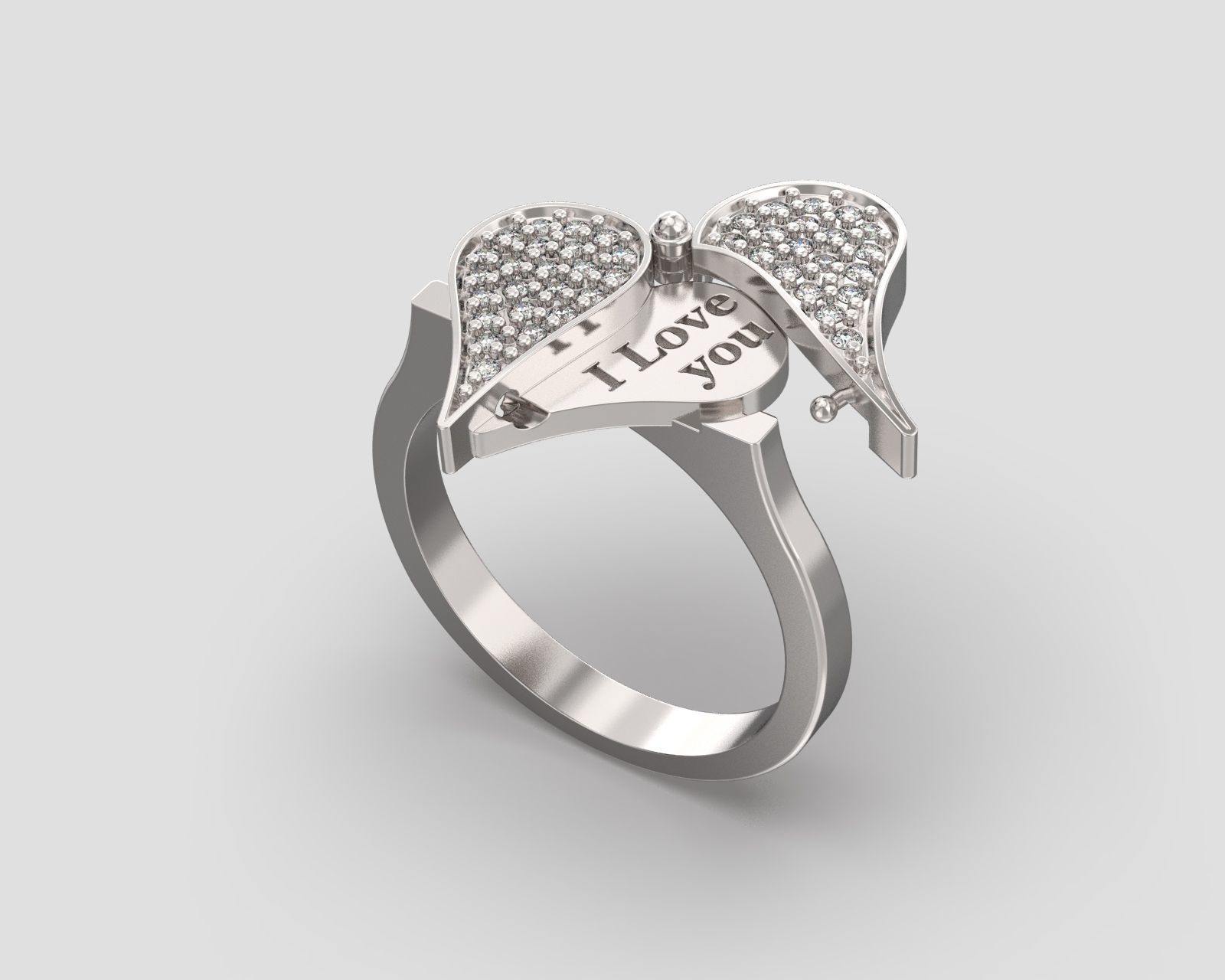 R 115 Heart Transform ring 3D print model_12